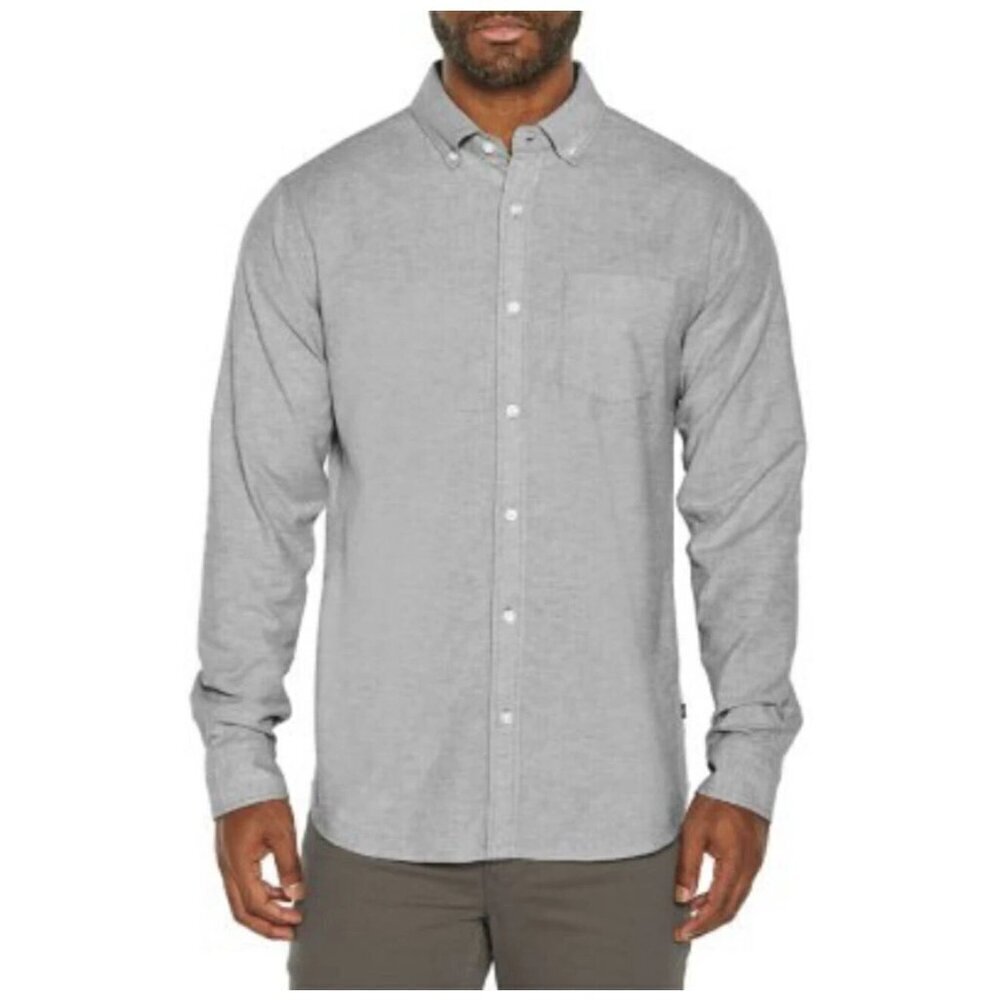 NEW Gap Mens XXL Long Sleeve Button down  Shirt Gray Cotton Blend